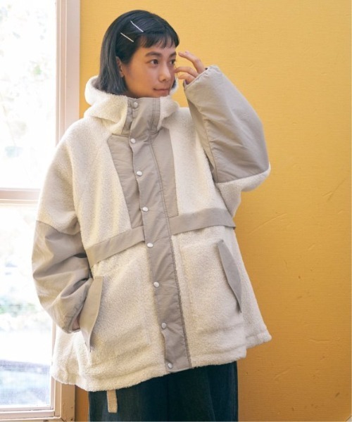 AlexanderLeeChang ナイロンボアジャケット 大胆バイカラーで仕立てた、アレキサンダーリーチャンのコラボナイロン