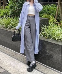 clear | ストライプ長袖シャツワンピース [着回し抜群 ゆったり スタイルアップ]≪2024AW新作≫(ワンピース)