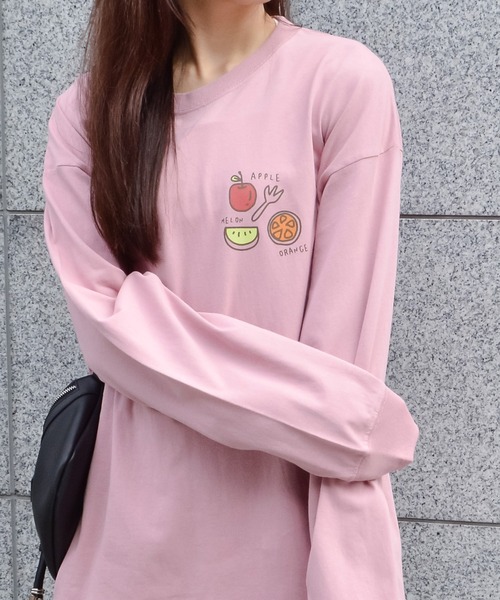 spiritoso（スピリトーゾ）の「【spiritoso】フルーツブリント ロンTEE（Tシャツ/カットソー・レディース・オフホワイト/ピンク系その他・FREE）」の11枚目の写真