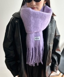 Kotoe（コトエ）の「【UNISEX】 10色展開 カラーボリュームマフラー フリンジ 無地（マフラー・パープル系）」
