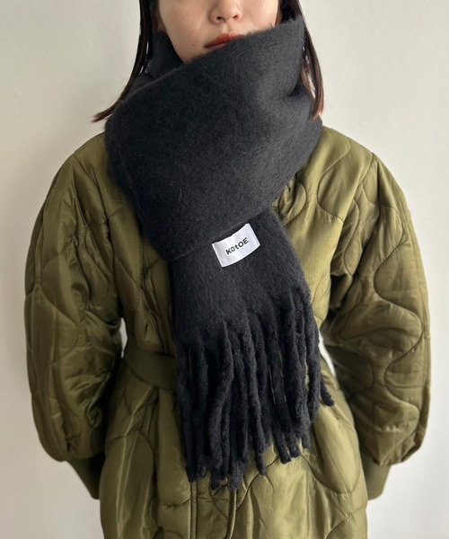 Kotoe(コトエ)の「【UNISEX】 10色展開 カラーボリュームマフラー フリンジ 無地(マフラー・レディース・ライトピンク/カーキ/ライトブルー/ブラック/ブルー/グレー/グリーン/レッド/ライトパープル/ベージュ・FREE)」の12枚目の写真