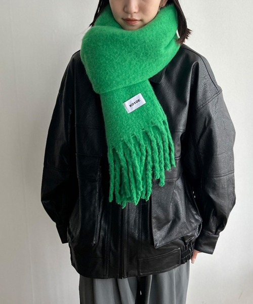 Kotoe(コトエ)の「【UNISEX】 10色展開 カラーボリュームマフラー フリンジ 無地(マフラー・レディース・ライトピンク/カーキ/ライトブルー/ブラック/ブルー/グレー/グリーン/レッド/ライトパープル/ベージュ・FREE)」の16枚目の写真