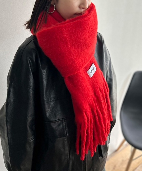 Kotoe(コトエ)の「【UNISEX】 10色展開 カラーボリュームマフラー フリンジ 無地(マフラー・レディース・ライトピンク/カーキ/ライトブルー/ブラック/ブルー/グレー/グリーン/レッド/ライトパープル/ベージュ・FREE)」の22枚目の写真