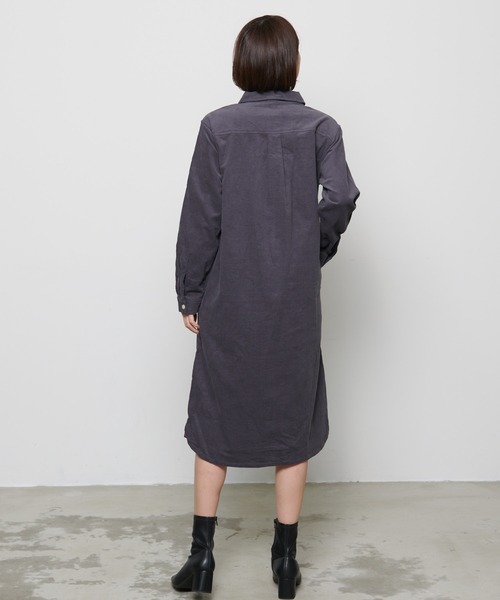 Arnold Palmer（アーノルドパーマー）の「21Wコーデュロイ シャツワンピース（シャツワンピース・レディース・チャコールグレー/ブラウン/ライトベージュ・L/M/S）」の9枚目の写真