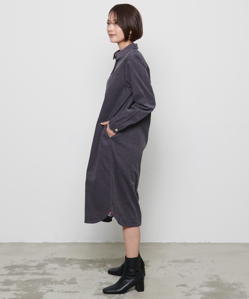 Arnold Palmer（アーノルドパーマー）の「21Wコーデュロイ シャツワンピース（シャツワンピース・レディース・チャコールグレー/ブラウン/ライトベージュ・L/M/S）」の8枚目の写真