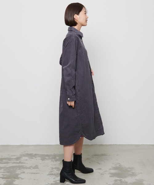 Arnold Palmer（アーノルドパーマー）の「21Wコーデュロイ シャツワンピース（シャツワンピース・レディース・チャコールグレー/ブラウン/ライトベージュ・L/M/S）」の11枚目の写真