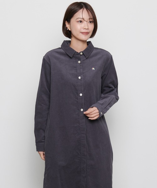 Arnold Palmer（アーノルドパーマー）の「21Wコーデュロイ シャツワンピース（シャツワンピース・レディース・チャコールグレー/ブラウン/ライトベージュ・L/M/S）」の10枚目の写真