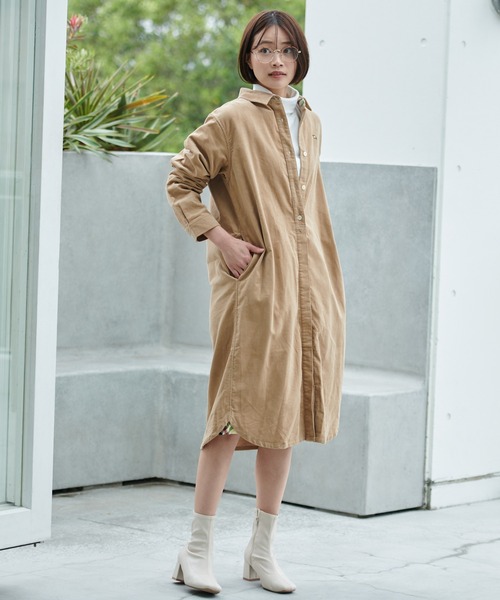 Arnold Palmer（アーノルドパーマー）の「21Wコーデュロイ シャツワンピース（シャツワンピース・レディース・チャコールグレー/ブラウン/ライトベージュ・L/M/S）」の6枚目の写真