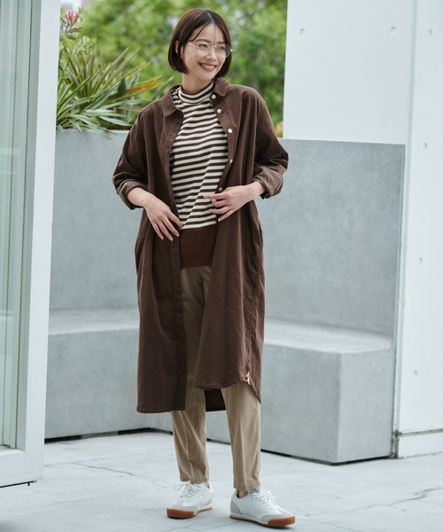 Arnold Palmer（アーノルドパーマー）の「21Wコーデュロイ シャツワンピース（シャツワンピース・レディース・チャコールグレー/ブラウン/ライトベージュ・L/M/S）」の4枚目の写真