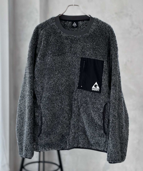 GERRY（ジェリー）の「【別注限定展開】GERRY ボアフリースクルーネック（スウェット・メンズ・グレー/ホワイト/グリーン・M/L/XL）」の6枚目の写真