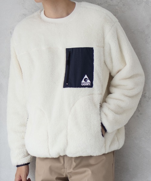 GERRY（ジェリー）の「【別注限定展開】GERRY ボアフリースクルーネック（スウェット・メンズ・グレー/ホワイト/グリーン・M/L/XL）」の10枚目の写真