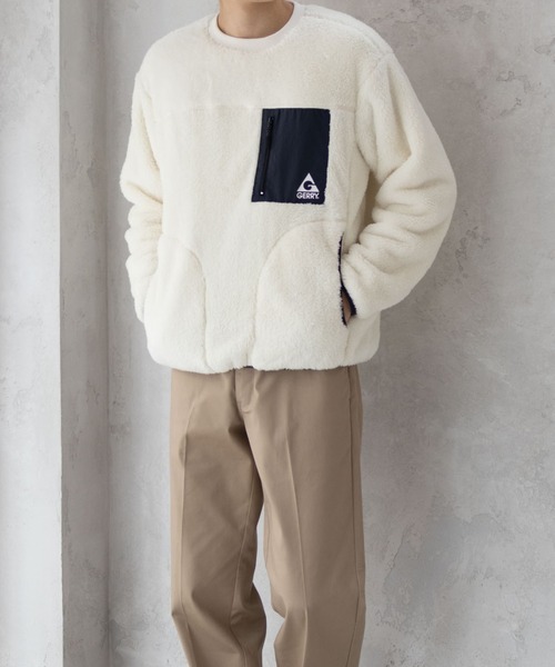 GERRY（ジェリー）の「【別注限定展開】GERRY ボアフリースクルーネック（スウェット・メンズ・グレー/ホワイト/グリーン・M/L/XL）」の12枚目の写真