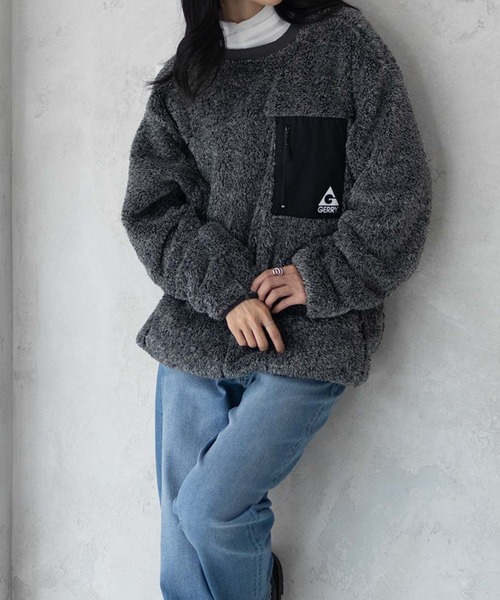 GERRY（ジェリー）の「【別注限定展開】GERRY ボアフリースクルーネック（スウェット・メンズ・グレー/ホワイト/グリーン・M/L/XL）」の15枚目の写真