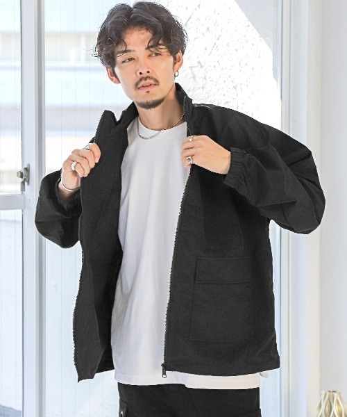 LUXSTYLE（ラグスタイル）の「ナイロンウォッシャーオーバーサイズスタンドジャケット（ナイロンジャケット・メンズ・ブラック/カーキ/グレー・M/L）」の9枚目の写真