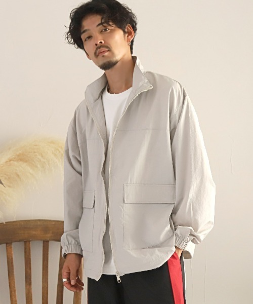 LUXSTYLE（ラグスタイル）の「ナイロンウォッシャーオーバーサイズスタンドジャケット（ナイロンジャケット・メンズ・ブラック/カーキ/グレー・M/L）」の11枚目の写真
