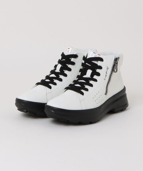 le coq sportif(ルコックスポルティフ)の「【レイン対応】サイドジッパーレースアップブーツ(ラ ローラン RG)(ブーツ・レディース・ブラック/ホワイト系その他2・L/LL/M)」の2枚目の写真