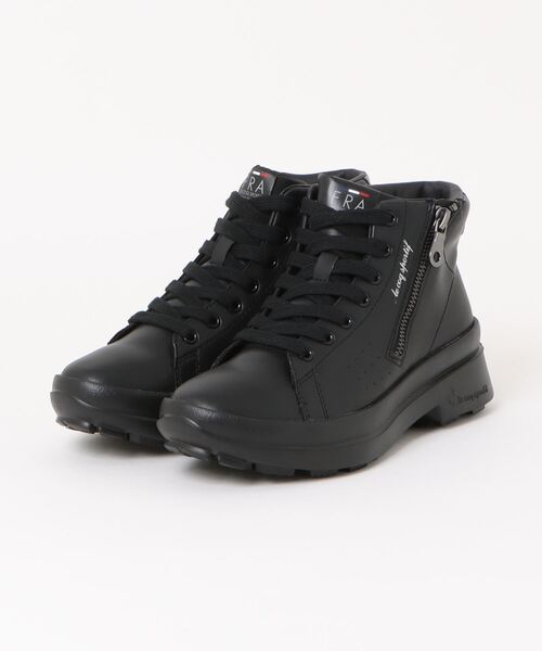 le coq sportif(ルコックスポルティフ)の「【レイン対応】サイドジッパーレースアップブーツ(ラ ローラン RG)(ブーツ・レディース・ブラック/ホワイト系その他2・L/LL/M)」の1枚目の写真