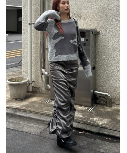 LAGUA GEM ラグアジェム　MIX STRIPE 2WAY スカート LAGUA GEM | MIX STRIPE 2WAY スカート (スカート(ミディアム