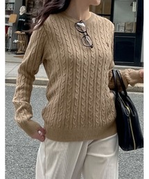 Re:EDIT | [新色追加][U.S. POLO ASSN.][別注]ワンポイント刺繍ケーブルニットトップス(ニット/セーター)