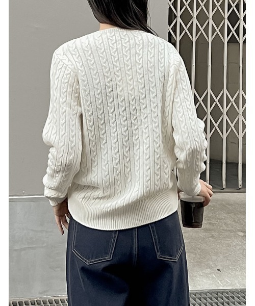 ニット セーター 「新色追加」「U.S. POLO ASSN.」「別注」ワンポイント刺繍ケーブルニットトップス レディース U.S. POLO ASSN. ポロシャツ ポロ ∴WEGO/「25年春夏新作」U.S.