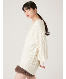 LILY BROWN（リリーブラウン）の「セーラーカラーケーブルニット