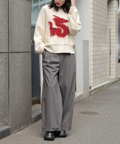 ワイドスラックス ストレートスラックス バギースラックス OPENING ACT] エクストラバギーストレートスラックス〓予約販売