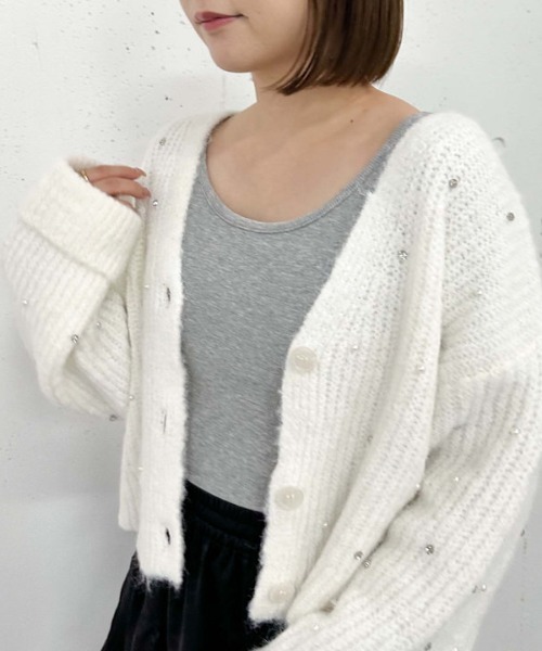 archives（アルシーヴ）の「カップ付クロップドテレコＴＯＰＳ（Tシャツ/カットソー・レディース・オフホワイト/グレー/ブラック・MEDIUM）」の17枚目の写真