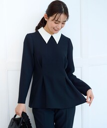 コンフォータブルドレープ 襟付きブラウス