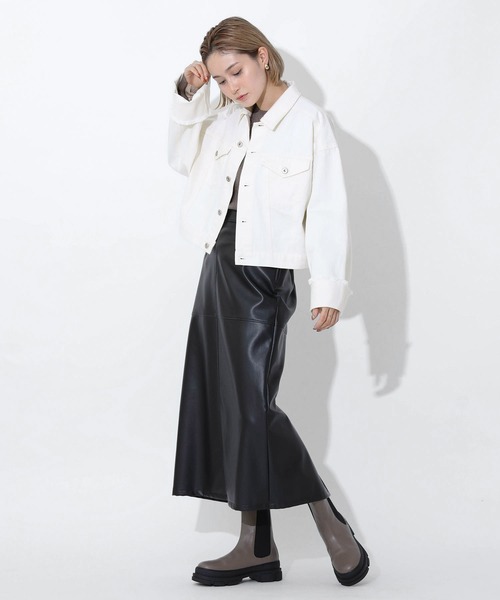 Gready Brilliant（グレディブリリアン）の「デニムフリンジGジャン（デニムジャケット・レディース・ブラック/キナリ・FREE）」の10枚目の写真