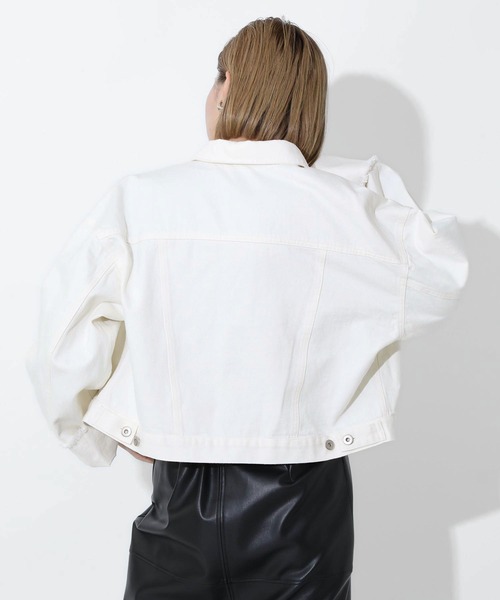 Gready Brilliant（グレディブリリアン）の「デニムフリンジGジャン（デニムジャケット・レディース・ブラック/キナリ・FREE）」の13枚目の写真