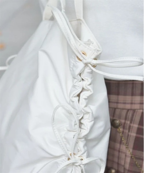 axes femme（アクシーズファム）の「サイドドロストリボントート（トートバッグ・レディース・ブラック/ピンク/キナリ・FREE）」の7枚目の写真