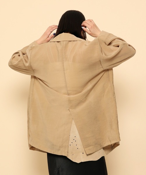 en CAnAF（エンカナフ）の「シアー テーラード ジャケット（テーラードジャケット・レディース・アイボリー/ベージュ/ブラック・L/M）」の13枚目の写真