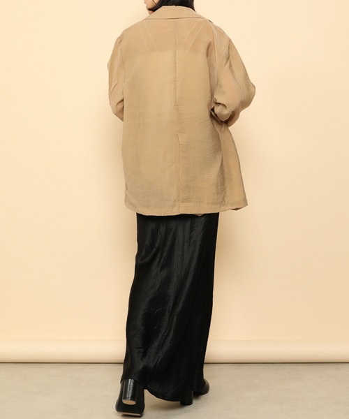 en CAnAF（エンカナフ）の「シアー テーラード ジャケット（テーラードジャケット・レディース・アイボリー/ベージュ/ブラック・L/M）」の14枚目の写真