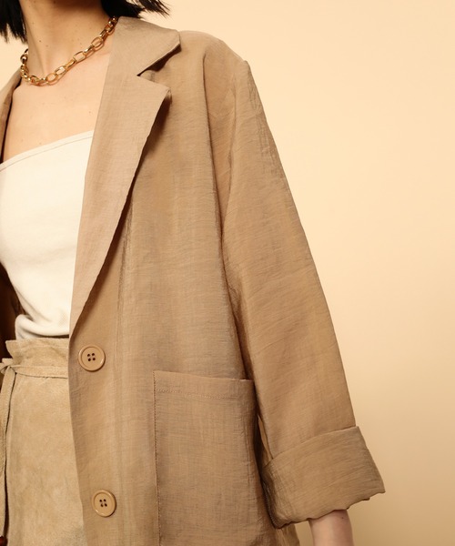 en CAnAF（エンカナフ）の「シアー テーラード ジャケット（テーラードジャケット・レディース・アイボリー/ベージュ/ブラック・L/M）」の16枚目の写真