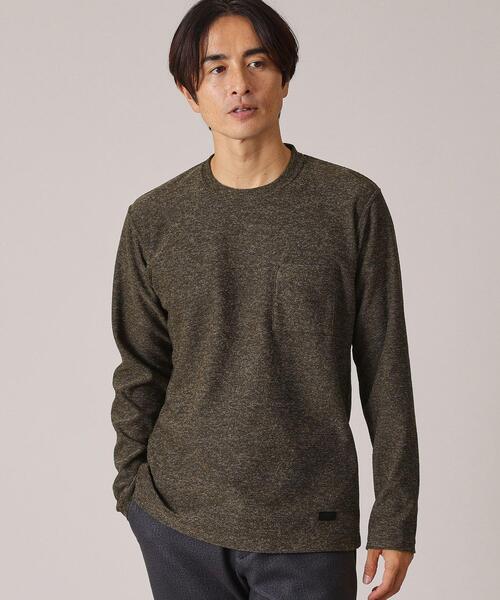 セール】【尾州織】ウールブレンド パイルカットソー（Tシャツ 