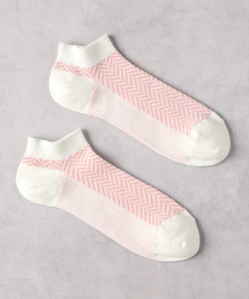 Right-on(ライトオン)の「【BASIC SOCKS】へリンボン柄ソックス(ソックス/靴下・レディース・ピンク/ネイビー・フリー)」の5枚目の写真