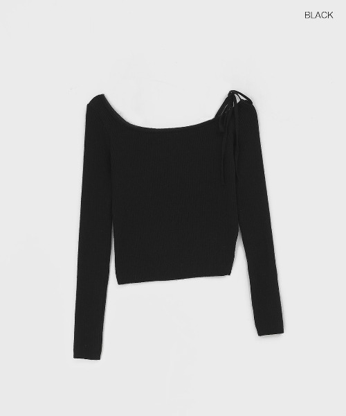 BLACKUP（ブラックアップ）の「[MADE] メイリーリブアンバランスニット（ニット/セーター・レディース・グレー/ブラック・ONESIZE）」の11枚目の写真