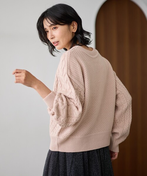 ANY(エニィ)の「ソフトタッチケーブル2WAYニット(ニット/セーター・レディース・レッド系/ホワイト系/ライトグリーン系/ピンク系・4)」の19枚目の写真