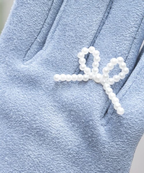 axes femme(アクシーズファム)の「リング風リボン付スエード手袋(手袋・レディース・ブルー/ベージュ・FREE)」の13枚目の写真