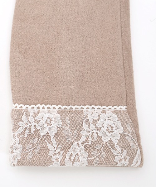 axes femme(アクシーズファム)の「リング風リボン付スエード手袋(手袋・レディース・ブルー/ベージュ・FREE)」の4枚目の写真