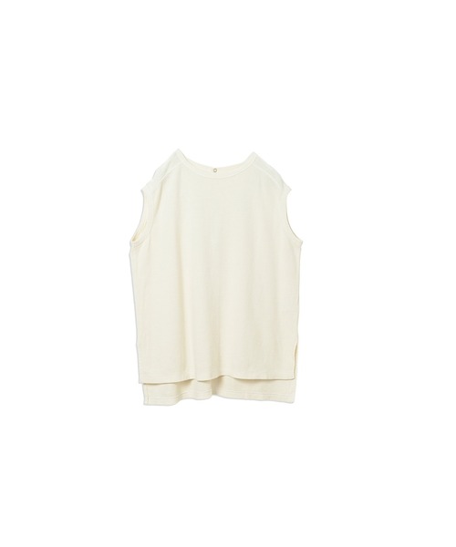 「KHA:KI / カーキ」 ハニカムスリーブレストップ HONEYCOMB SLEEVELESS TOP（Tシャツ/カットソー）｜kha:ki（カーキ）