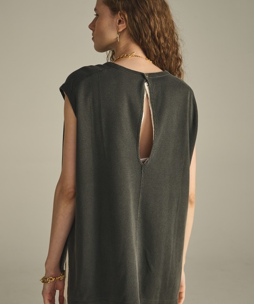 kha:ki(カーキ)の「「KHA:KI / カーキ」 ハニカムスリーブレストップ HONEYCOMB SLEEVELESS TOP(Tシャツ/カットソー・レディース・ブラック/オフホワイト/オレンジ系その他/ライトグリーン・1)」の22枚目の写真