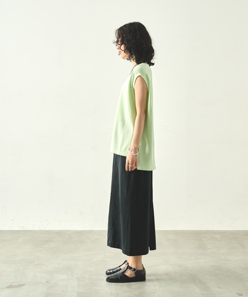 kha:ki(カーキ)の「「KHA:KI / カーキ」 ハニカムスリーブレストップ HONEYCOMB SLEEVELESS TOP(Tシャツ/カットソー・レディース・ブラック/オフホワイト/オレンジ系その他/ライトグリーン・1)」の16枚目の写真