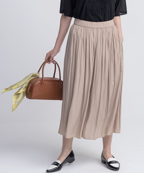 組曲(クミキョク)の「ギャザーライトデシン パンツ(その他パンツ・レディース・アイボリー系/ピンク系9/ベージュ系/ブラック系・3/2/1)」の3枚目の写真