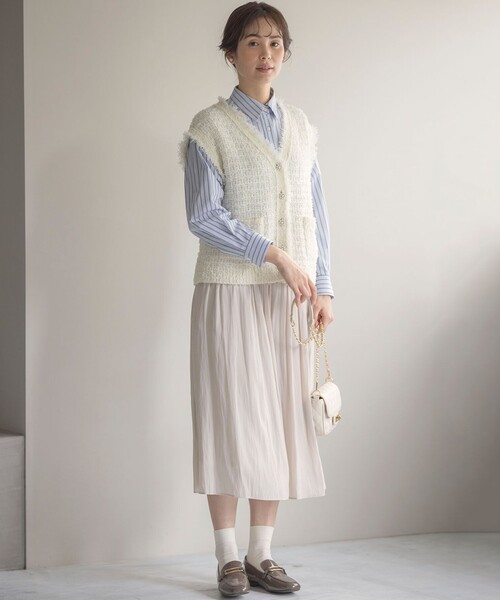 組曲(クミキョク)の「ギャザーライトデシン パンツ(その他パンツ・レディース・アイボリー系/ピンク系9/ベージュ系/ブラック系・3/2/1)」の6枚目の写真