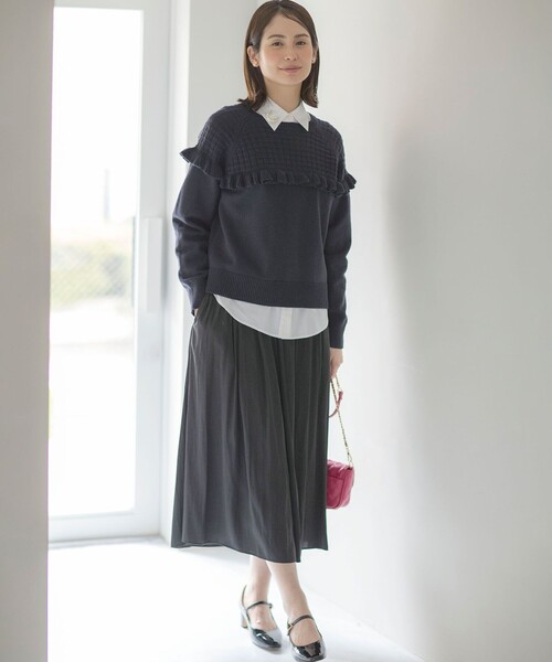 組曲(クミキョク)の「ギャザーライトデシン パンツ(その他パンツ・レディース・アイボリー系/ピンク系9/ベージュ系/ブラック系・3/2/1)」の12枚目の写真