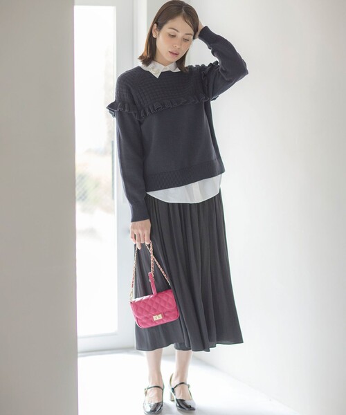 組曲(クミキョク)の「ギャザーライトデシン パンツ(その他パンツ・レディース・アイボリー系/ピンク系9/ベージュ系/ブラック系・3/2/1)」の13枚目の写真