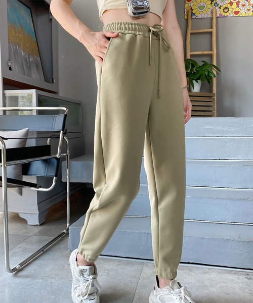 aimoha（アイモハ）の「ジョガーパンツ（スウェットパンツ・レディース・ピンク/ライトグリーン/グリーン/杢グレー/ライトベージュ/チョコ/ダークグレー/ブラック・SMALL/MEDIUM/LARGE/X-LARGE/XX-LARGE）」の9枚目の写真