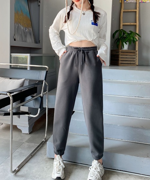 aimoha（アイモハ）の「ジョガーパンツ（スウェットパンツ・レディース・ピンク/ライトグリーン/グリーン/杢グレー/ライトベージュ/チョコ/ダークグレー/ブラック・SMALL/MEDIUM/LARGE/X-LARGE/XX-LARGE）」の12枚目の写真