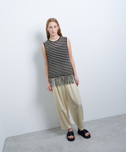 LANVIN en Bleu(ランバンオンブルー)の「フリンジヘムノースリーブニット(ニット/セーター・レディース・オレンジ/ブラック・38)」の13枚目の写真